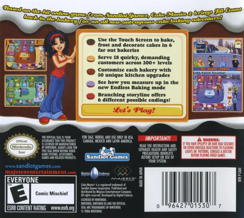 Cake Mania 2 box back