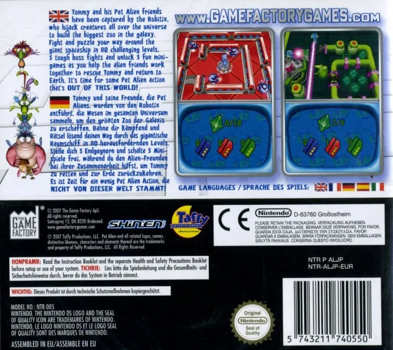 Pet Alien: An Intergalactic Puzzlepalooza box back