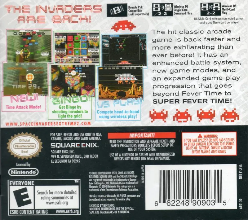 Spac3 Invaders Extr3me 2 box back