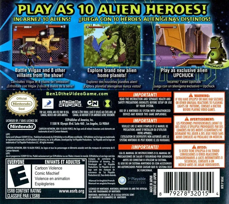 Ben 10: Alien Force: Vilgax Attacks box back