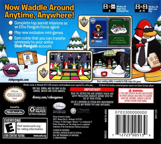 Club Penguin: Elite Penguin Force box back