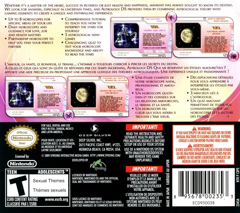 Astrology DS: The Stars in Your Hands box back