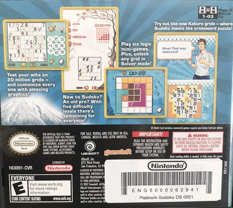 Platinum Sudoku box back