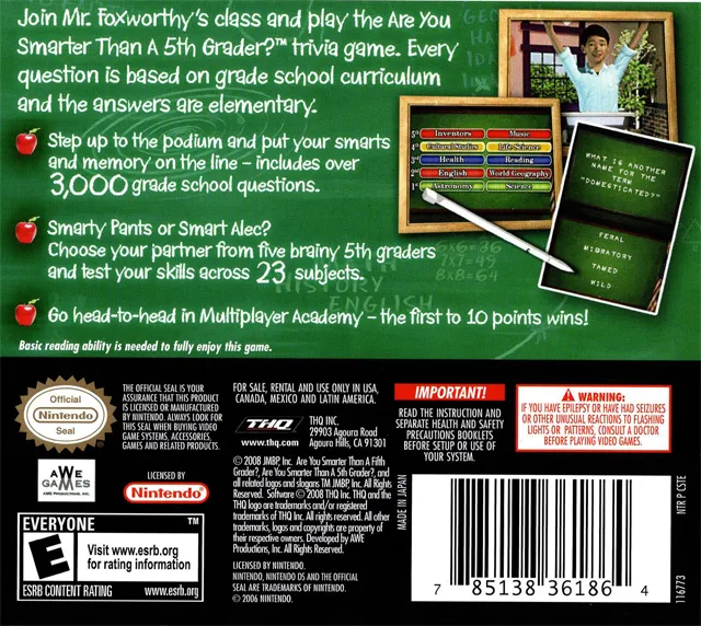 Are You Smarter Than a 5th Grader? Make the Grade box back