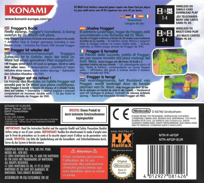 Frogger: Helmet Chaos box back