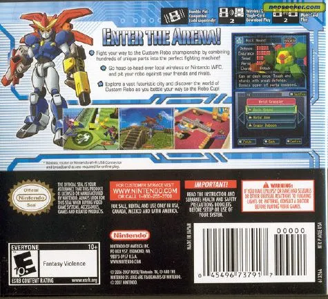 Custom Robo Arena box back