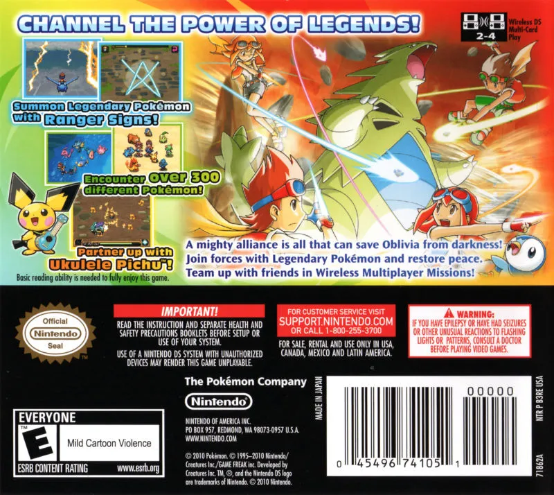 Pokémon Ranger Guardian Signs box back