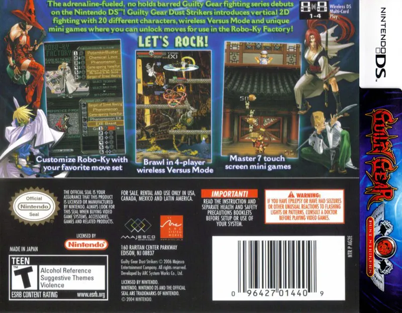 Guilty Gear: Dust Strikers box back