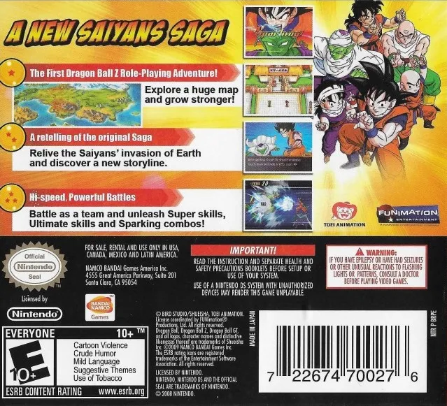 Dragon Ball Z: Attack of the Saiyans box back
