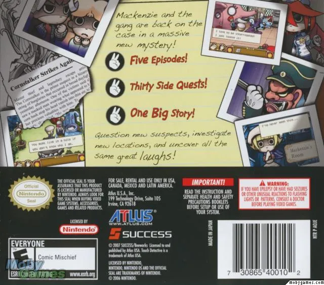 Touch Detective 2 1/2 box back