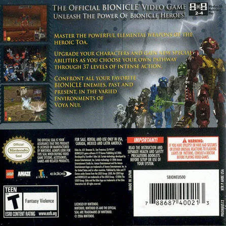 Bionicle Heroes box back