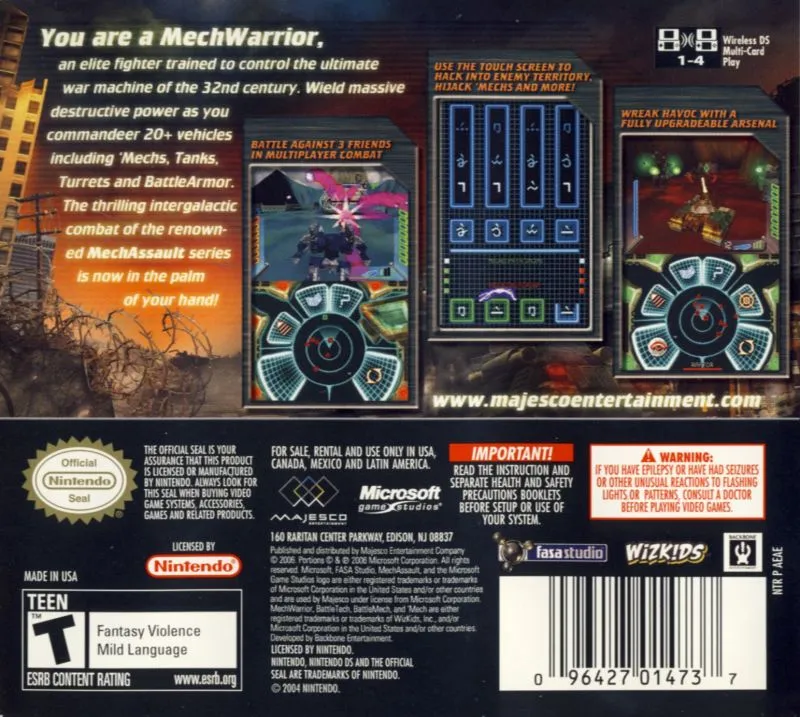 MechAssault: Phantom War box back