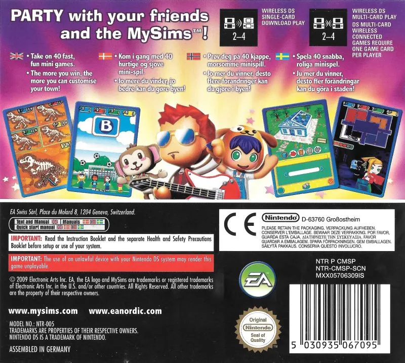 MySims Party box back