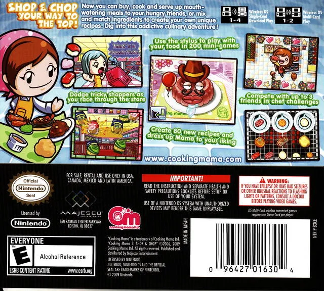 Cooking Mama 3: Shop & Chop box back