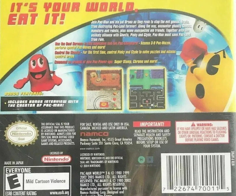 Pac-Man World 3 box back