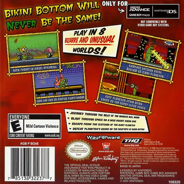 SpongeBob SquarePants: Creature from the Krusty Krab box back