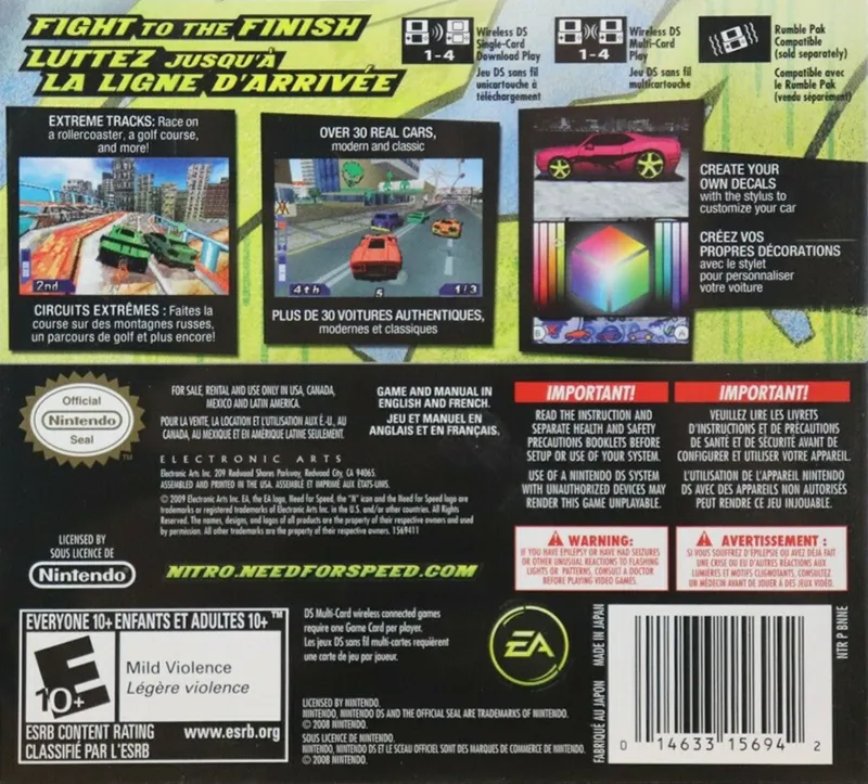 Need for Speed: Nitro box back