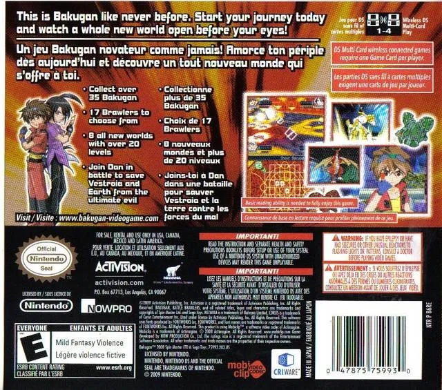 Bakugan: Battle Brawlers box back