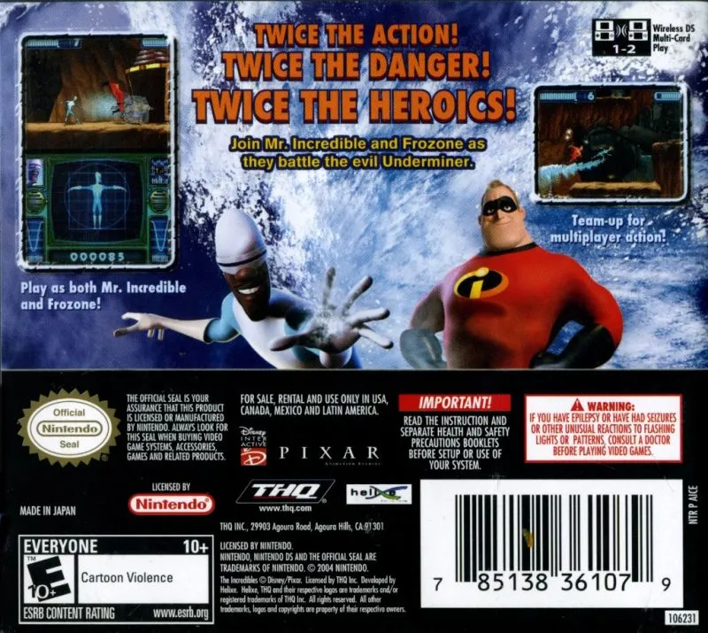 The Incredibles: Rise of the Underminer box back