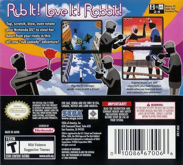 The Rub Rabbits! box back