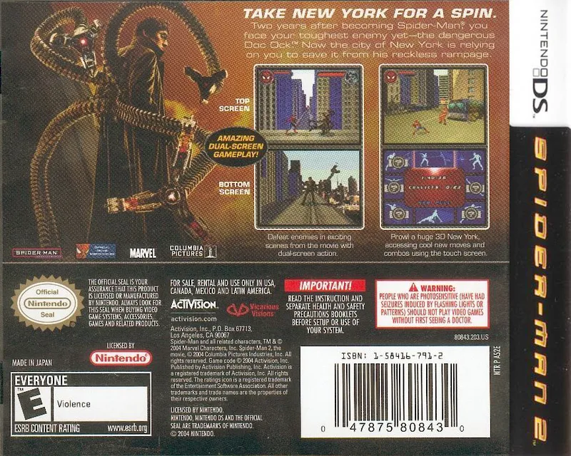 Spider-Man 2 box back