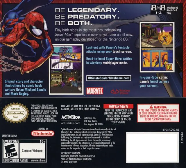 Ultimate Spider-Man box back
