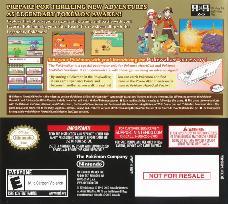 Pokémon HeartGold Version box back