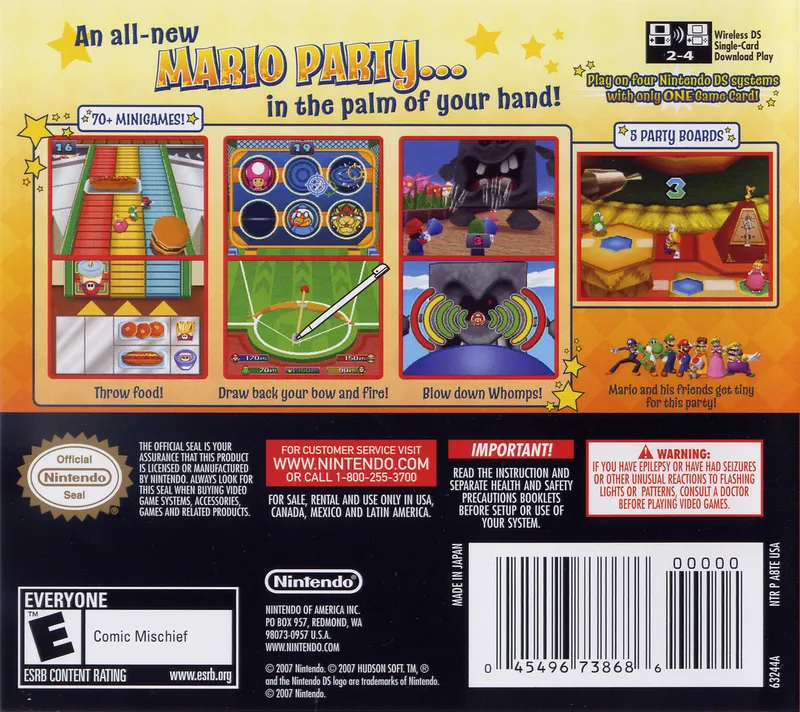 Mario Party DS box back