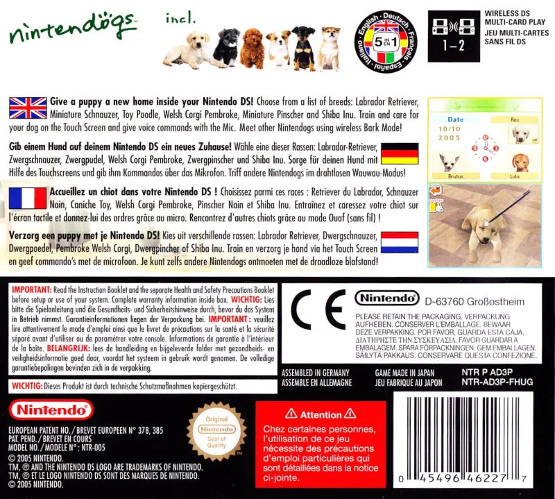 Nintendogs: Lab & Friends box back