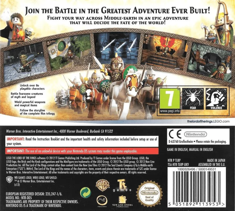 LEGO The Lord of the Rings box back