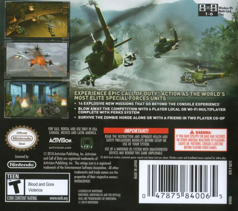 Call of Duty: Black Ops box back