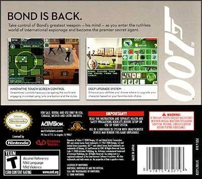 007: Quantum of Solace box back