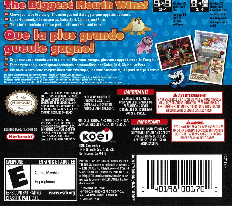 Prey the Stars box back