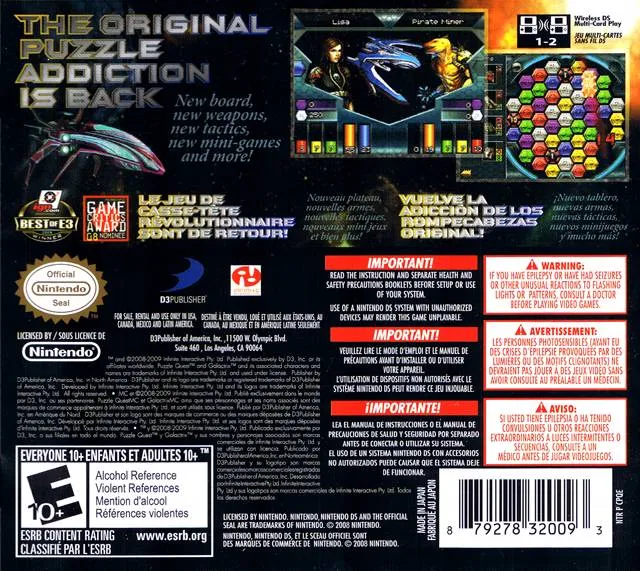 Puzzle Quest: Galactrix box back