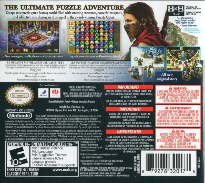 Puzzle Quest 2 box back