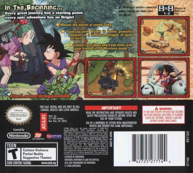 Dragon Ball: Origins box back