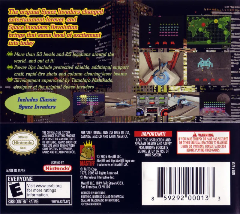 Space Invaders Revolution box back