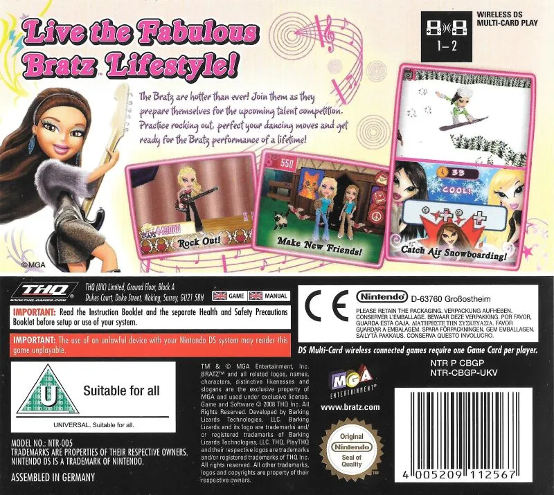 Bratz: Girlz Really Rock! box back