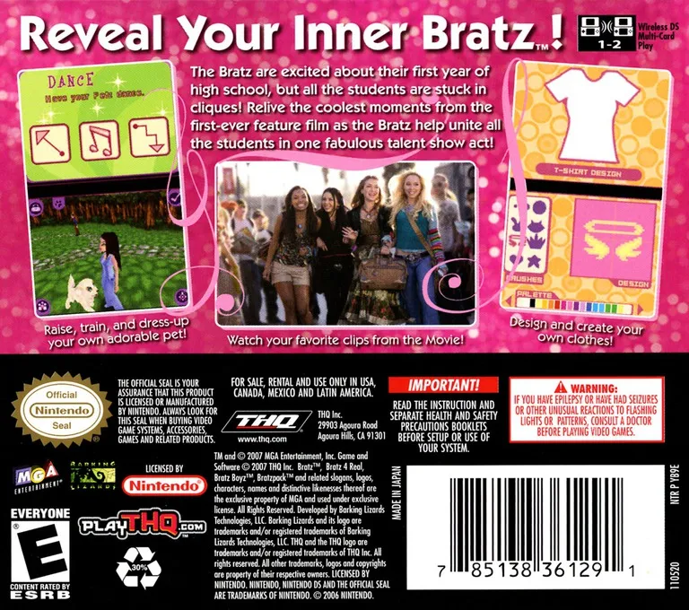 Bratz 4 Real box back