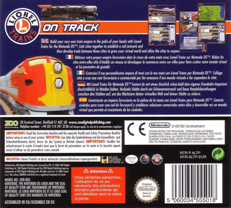 Lionel Trains: On Track box back