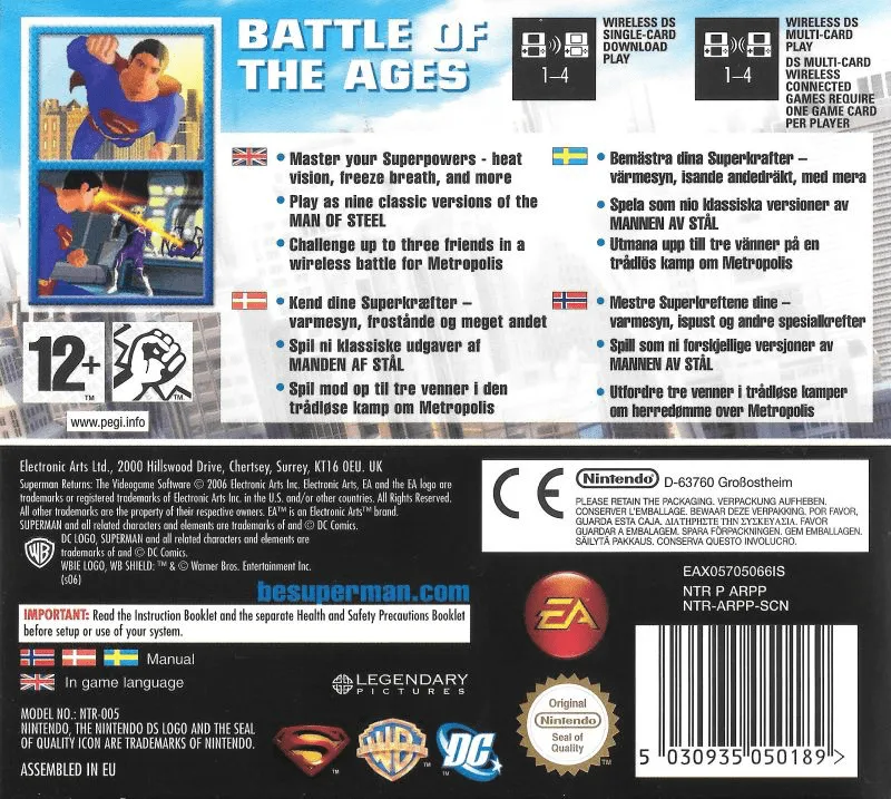 Superman Returns: The Videogame box back