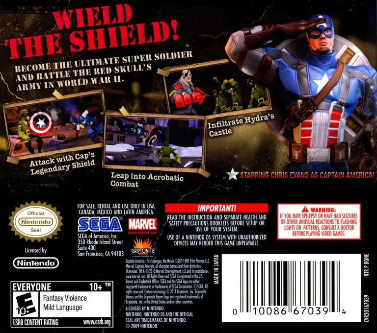Captain America: Super Soldier box back