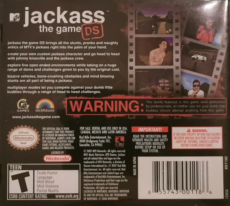Jackass: The Game box back