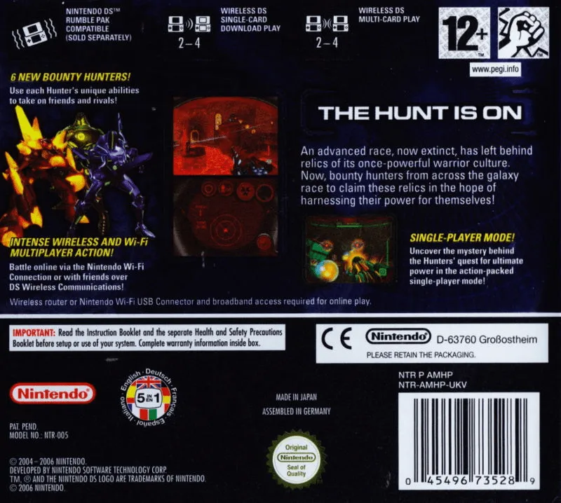 Metroid Prime Hunters: First Hunt box back