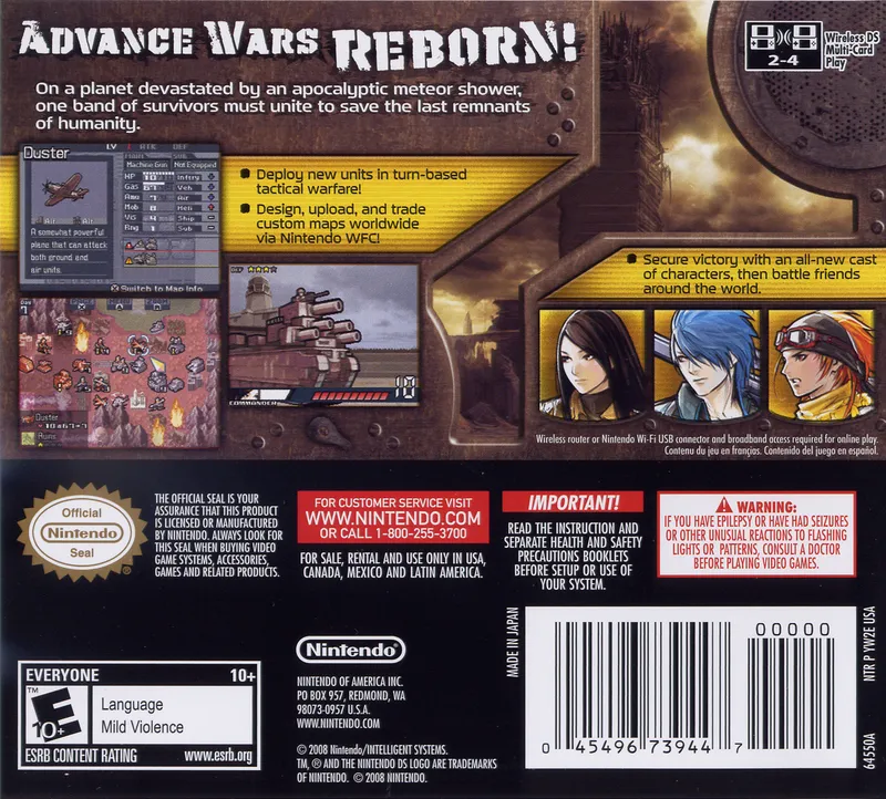 Advance Wars: Days of Ruin box back