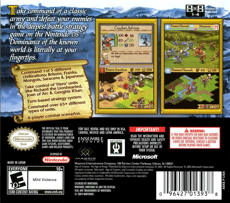 Age of Empires: The Age of Kings box back