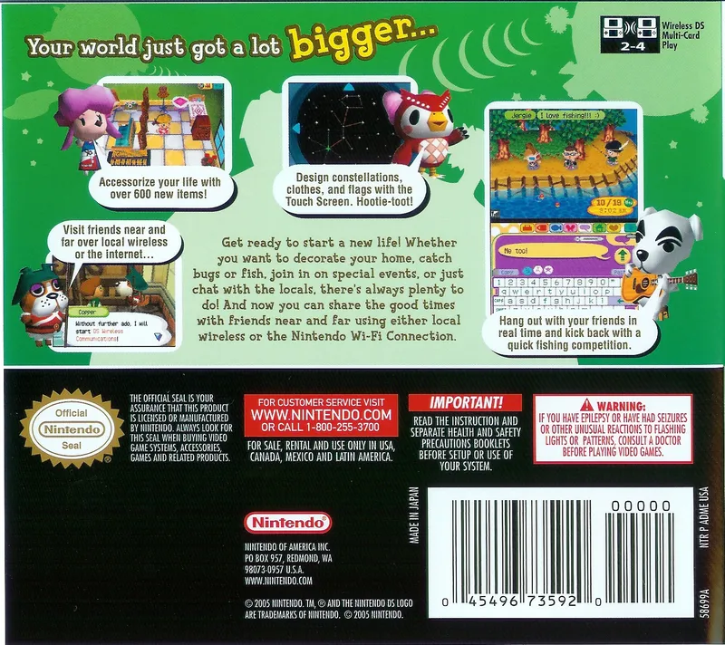 Animal Crossing: Wild World box back