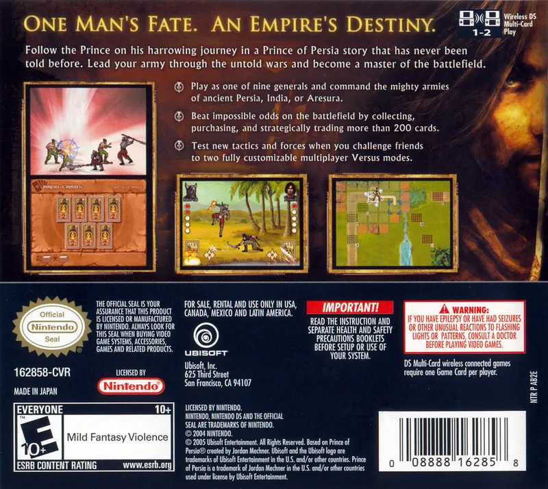 Battles of Prince of Persia box back