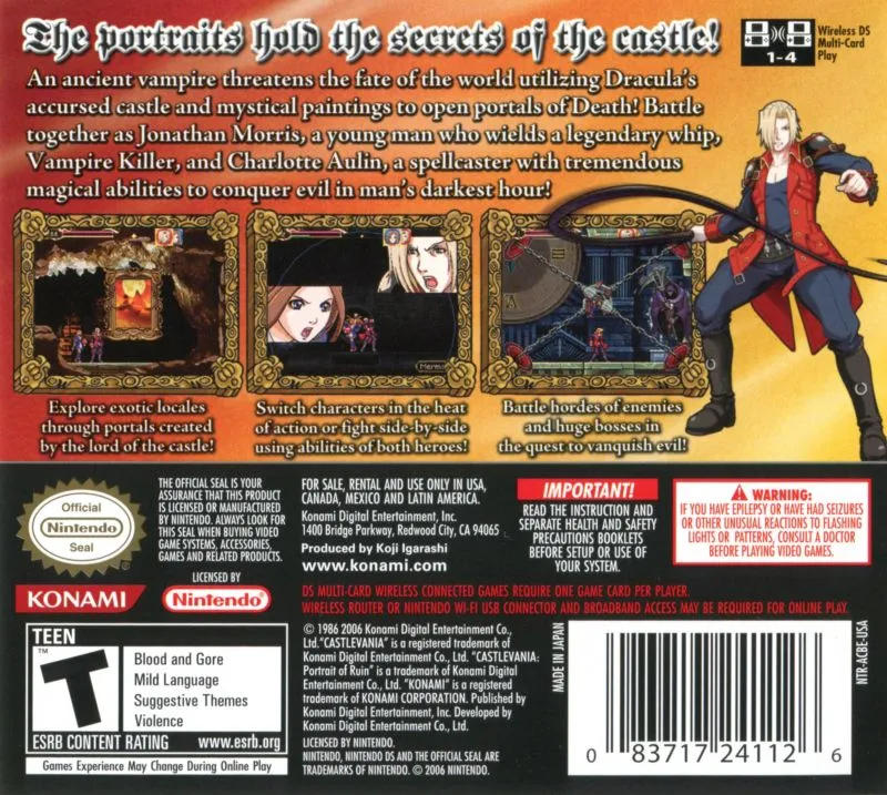 Castlevania: Portrait of Ruin box back
