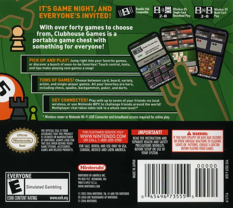 Clubhouse Games box back